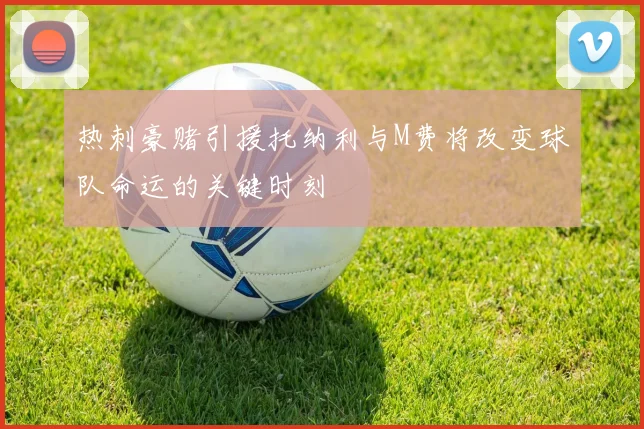 热刺豪赌引援托纳利与M费将改变球队命运的关键时刻
